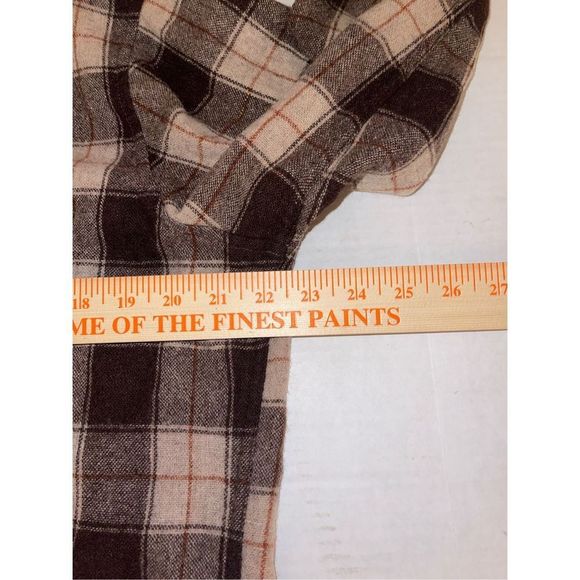 Vintage 70s 80s Kmart Men’s Wool Blend Button Down Flannel Plaid  Brown SZ Large - Picture 5 of 7